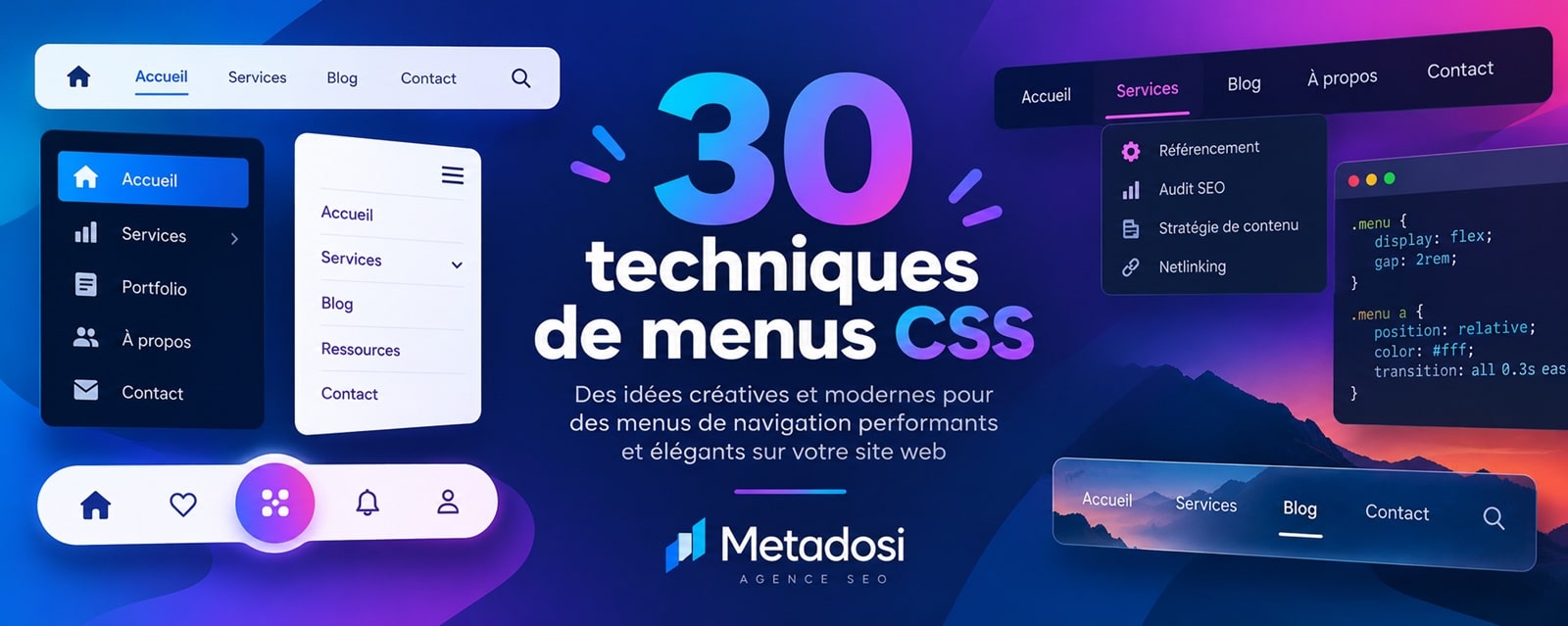 30 techniques de menu CSS exceptionnelles