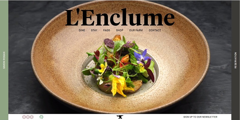 50 Sites internet de restaurant pour vous inspirer 18 Donner envie au Restaurant l'Enclume