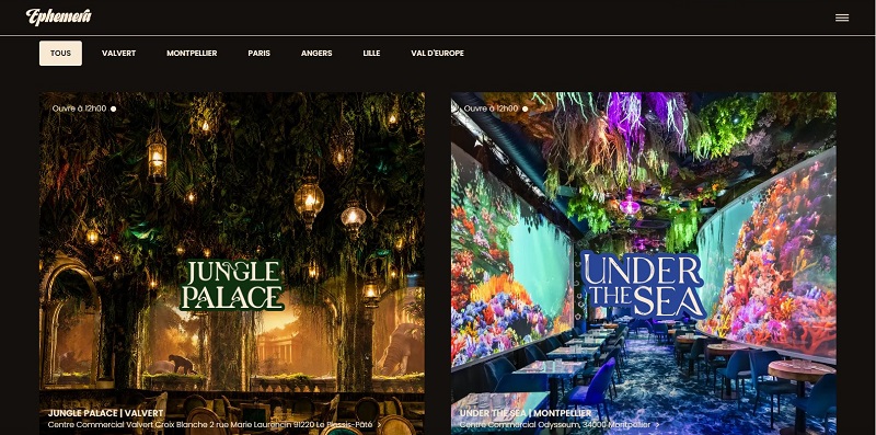 50 Sites internet de restaurant pour vous inspirer 13 Ephemera Concept de restaurant Immersif