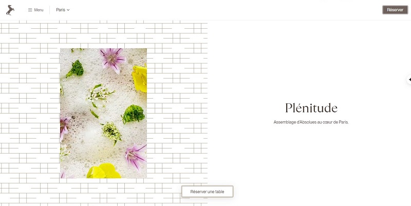 50 Sites internet de restaurant pour vous inspirer 7 Minimalisme du site du restaurant Plénitude