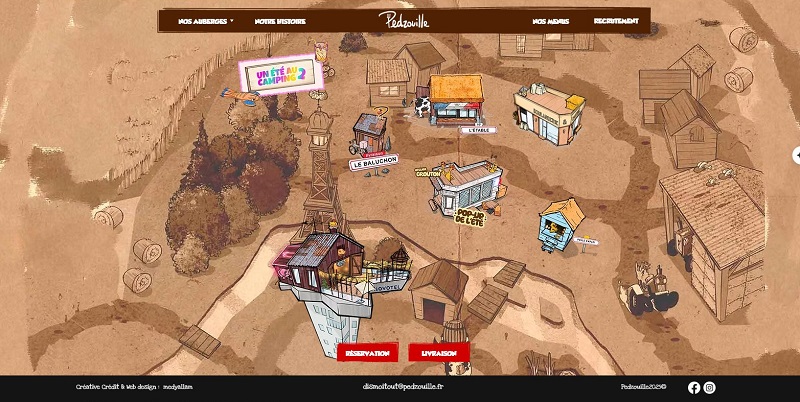 50 Sites internet de restaurant pour vous inspirer 12 Pedzouille un concept de restaurant avec un ton décalé
