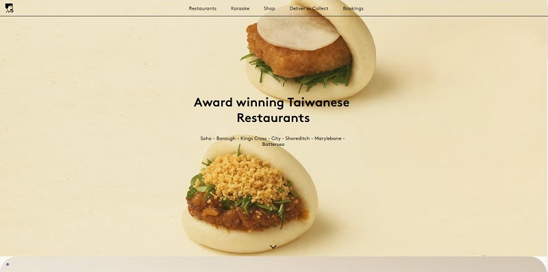 50 Sites internet de restaurant pour vous inspirer 19 Restaurant BAO London