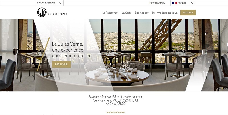 50 Sites internet de restaurant pour vous inspirer 4 Restaurant Le Jules Verne Tour Eiffel