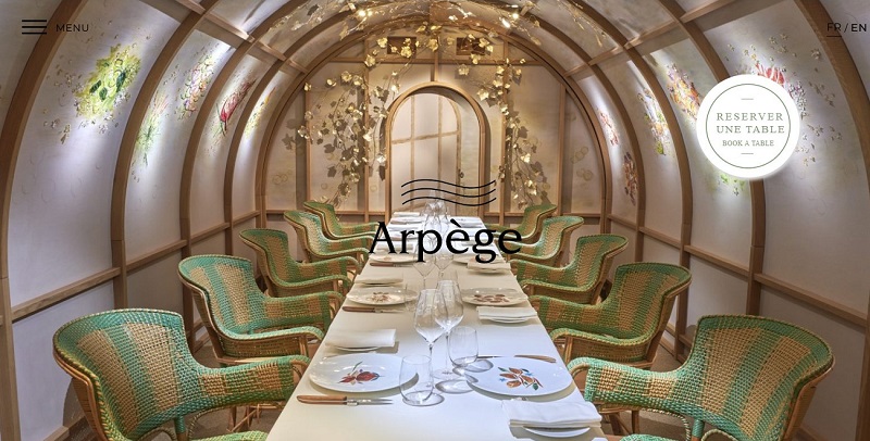 50 Sites internet de restaurant pour vous inspirer 3 Arpège — donner une signature visuelle à une philosophie culinaire