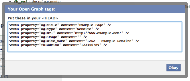 Facebook Open Graph Tags