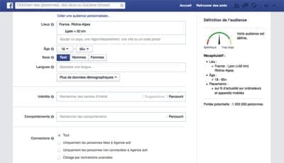 Ciblage publicité Facebook
