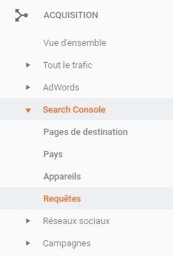 Rapports de recherche externe dans Google Analytics