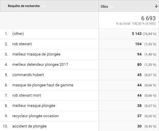 Rapports de recherche externe dans Google Analytics