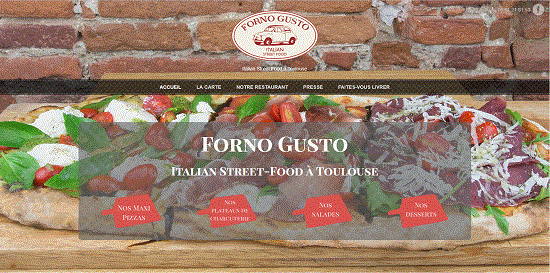 Image d'un site web de restaurant: Forno Gusto à Toulouse