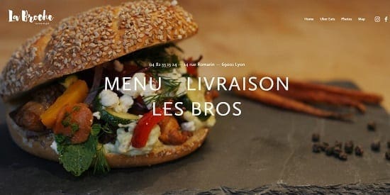 Créer un site internet de restaurant Image d'un site web du restaurant: La Broche Grill Lyon