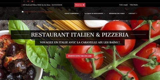 Image d'un site de restaurant: Restaurant Italien Pizzeria La Caravelle Aix les Bains