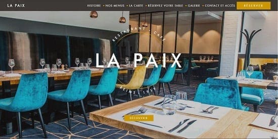 Image d'un site de restaurant: La Paix à Reims