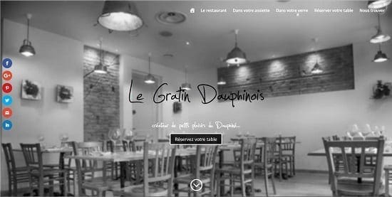 Image d'un site web de restaurant: Le Gratin Dauphinois Grenoble