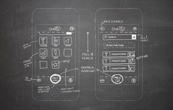 croquis de création de site internet