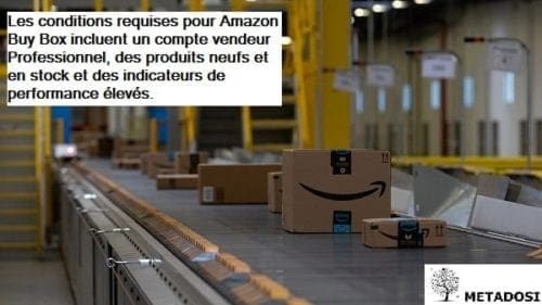 Les conditions requises pour Amazon Buy Box incluent un compte vendeur Professionnel, des produits neufs et en stock et des indicateurs de performance élevés.