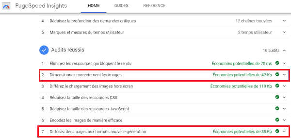 Outil de compression d'image PageSpeed ​​Insights