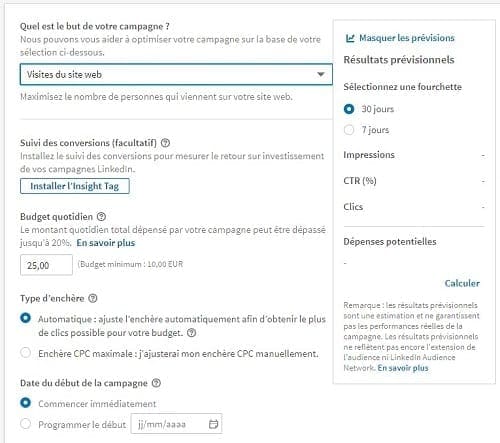 Comment faire de la publicité sur Linkedin : le prix d'une annonce de contenu sponsorisé