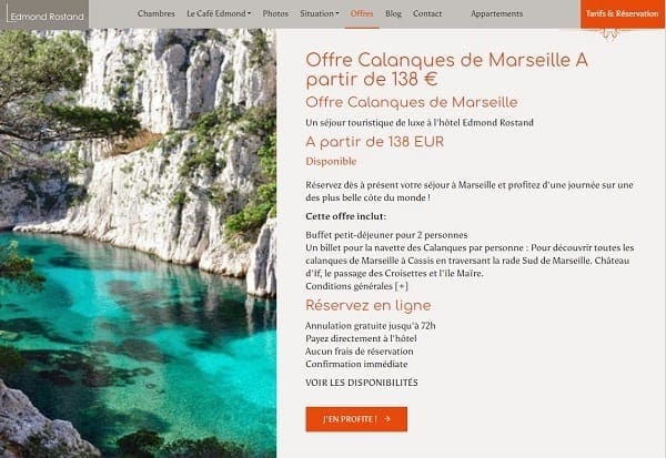 Offre d'un hôtel pour économiser sur votre prochaine réservation