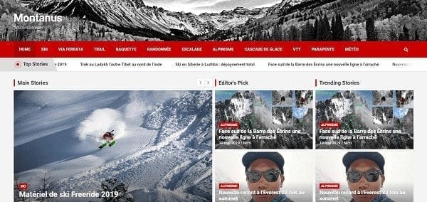 Création de site internet pour un blog d'activité Outdoor de Montagne