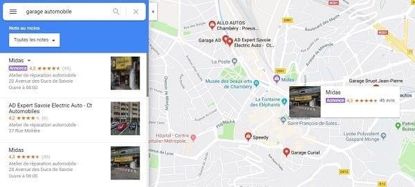 Annonce Google Maps