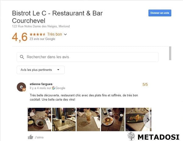 Avis google dans votre fiche Google My Business