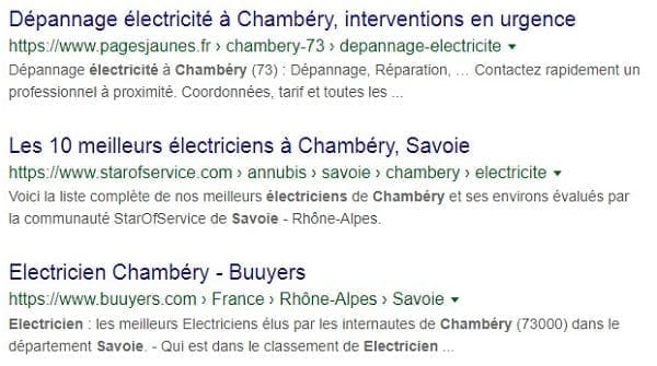 Tutoriel référencement Google pour les électriciens à Chambery