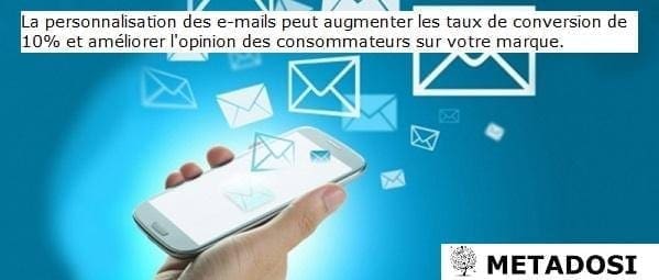 Une statistique sur l'effet de la personnalisation des emails marketing