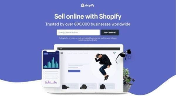 Page d'accueil Shopify