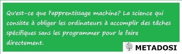 Définition de l'apprentissage machine