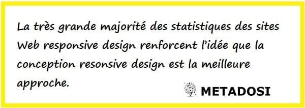 La majorité des statistiques sur les sites Web responsive design renforcent le fait que le responsive design est la meilleure approche.