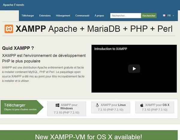 Page d'accueil XAMPP