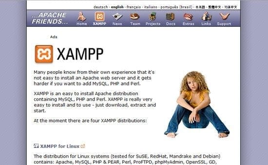 Page d'accueil XAMPP.