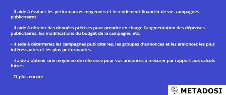 Liste des raisons pour lesquelles le ROAS est important pour les entreprises