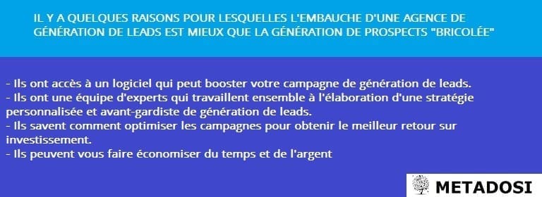 Agence de génération de leads : mieux que le bricolage