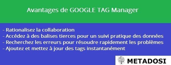 Une liste des avantages de Google Tag Manager