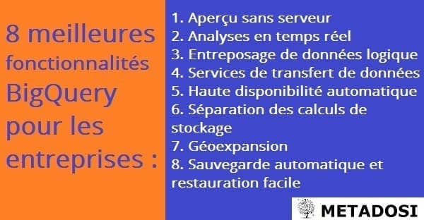 Les 8 meilleures fonctionnalités de Bigquery