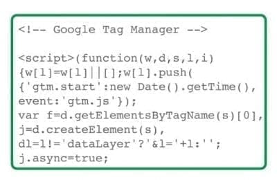 Un extrait de conteneur pour Google Tag Manager