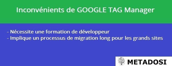 Une liste des inconvénients de Google Tag Manager