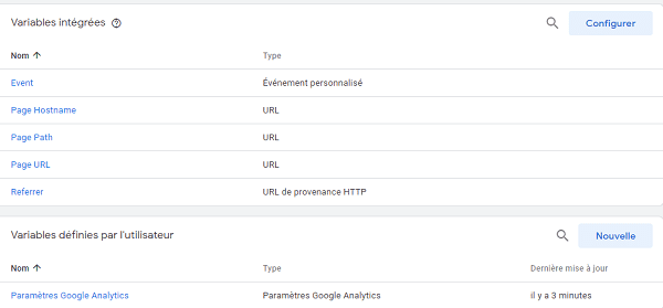 Une variable dans Google Tag Manager