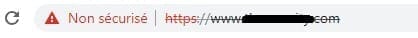 Une URL non sécurisée dans Google Chrome