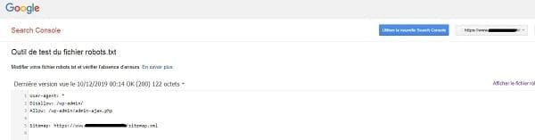 L'outil de test robots.txt dans la Console de recherche Google