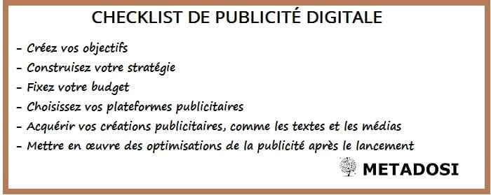 Liste de contrôle pour le lancement d'une campagne de publicité digitale