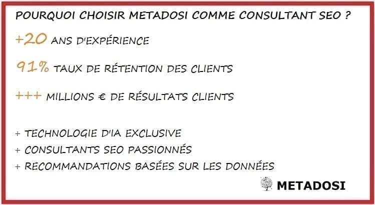 Pourquoi choisir Metadosi pour des services de consultant SEO