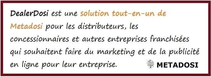 DealerDosi est une solution de marketing et de publicité tout-en-un pour les distributeurs, les concessionnaires et autres entreprises franchisées.