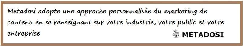 Metadosi adopte une approche personnalisée
