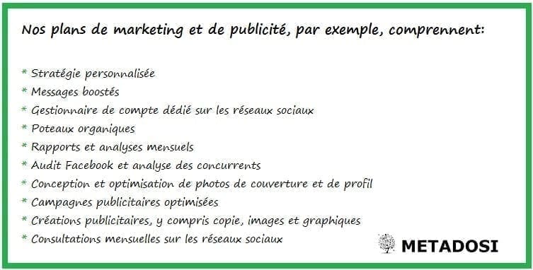 Les services de notre agence de marketing Facebook