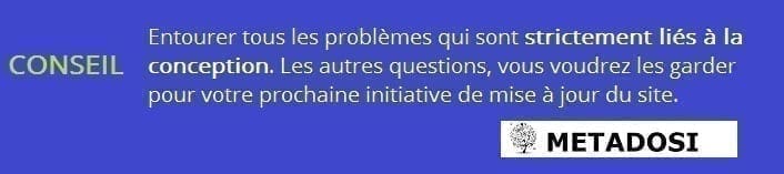 Conseil pour votre liste de recommandations de refonte de site web