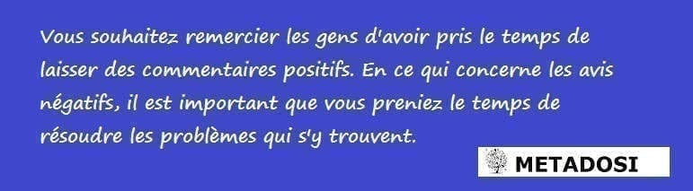 La gestion des avis est extrêmement importante pour que les clients locaux