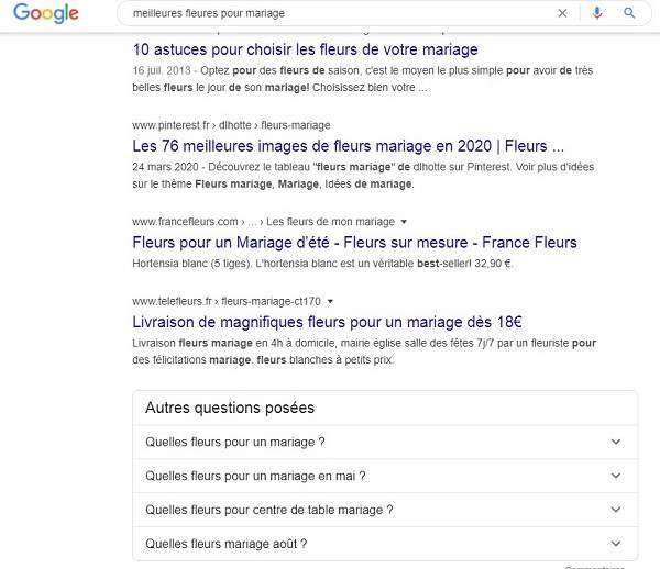 questions google sur les sujets