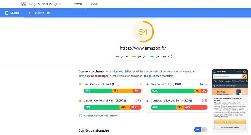 Google pagespeed Insight